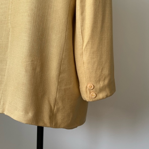 Vintage Essay Yellow Blazer with Shoulder Pads - Size 16 - Picture 3 of 9